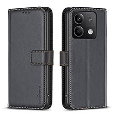 Handytasche Stand Schutzhülle Flip Leder Hülle B24F für Xiaomi Redmi Note 13 5G Schwarz