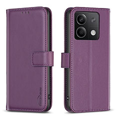 Handytasche Stand Schutzhülle Flip Leder Hülle B24F für Xiaomi Redmi Note 13 5G Violett