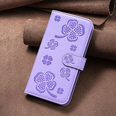 Handytasche Stand Schutzhülle Flip Leder Hülle Blumen BF1 für Oppo A15 Violett