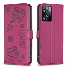 Handytasche Stand Schutzhülle Flip Leder Hülle Blumen BF1 für Oppo A57 4G Pink