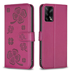 Handytasche Stand Schutzhülle Flip Leder Hülle Blumen BF1 für Oppo A74 4G Pink