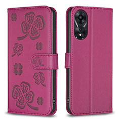 Handytasche Stand Schutzhülle Flip Leder Hülle Blumen BF1 für Oppo A78 5G Pink