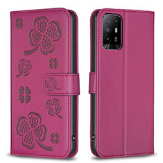 Handytasche Stand Schutzhülle Flip Leder Hülle Blumen BF1 für Oppo A94 5G Pink