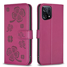 Handytasche Stand Schutzhülle Flip Leder Hülle Blumen BF1 für Oppo Find X5 5G Pink