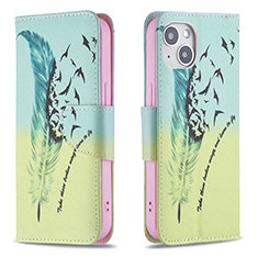 Handytasche Stand Schutzhülle Flip Leder Hülle Blumen für Apple iPhone 13 Mini Gelb