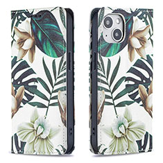 Handytasche Stand Schutzhülle Flip Leder Hülle Blumen für Apple iPhone 13 Mini Plusfarbig
