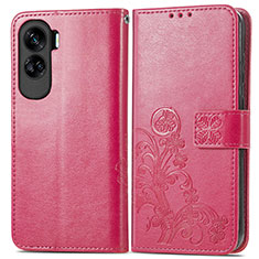 Handytasche Stand Schutzhülle Flip Leder Hülle Blumen für Huawei Honor 90 Lite 5G Pink