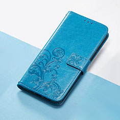 Handytasche Stand Schutzhülle Flip Leder Hülle Blumen für Huawei P40 Pro Blau