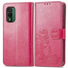 Handytasche Stand Schutzhülle Flip Leder Hülle Blumen für Nokia XR21 Pink