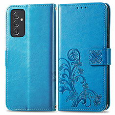 Handytasche Stand Schutzhülle Flip Leder Hülle Blumen für Samsung Galaxy A05s Blau