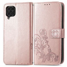 Handytasche Stand Schutzhülle Flip Leder Hülle Blumen für Samsung Galaxy M62 4G Rosa