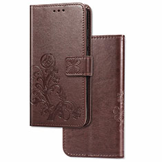 Handytasche Stand Schutzhülle Flip Leder Hülle Blumen für Samsung Galaxy S20 5G Braun