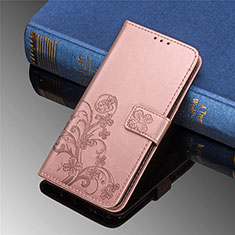 Handytasche Stand Schutzhülle Flip Leder Hülle Blumen für Samsung Galaxy S22 5G Rosa