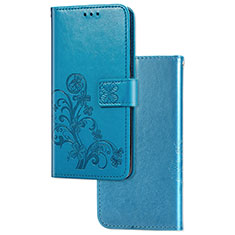 Handytasche Stand Schutzhülle Flip Leder Hülle Blumen für Sony Xperia 1 II Blau