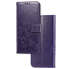 Handytasche Stand Schutzhülle Flip Leder Hülle Blumen für Sony Xperia 1 Violett