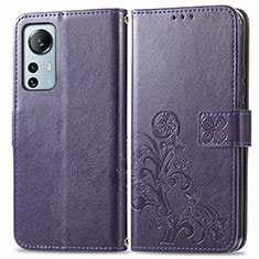 Handytasche Stand Schutzhülle Flip Leder Hülle Blumen für Xiaomi Mi 12X 5G Violett