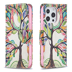 Handytasche Stand Schutzhülle Flip Leder Hülle Blumen L03 für Apple iPhone 13 Pro Plusfarbig
