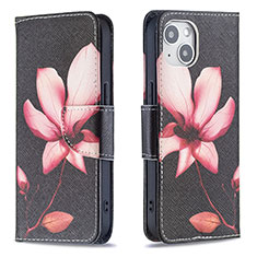 Handytasche Stand Schutzhülle Flip Leder Hülle Blumen L07 für Apple iPhone 14 Braun