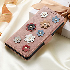 Handytasche Stand Schutzhülle Flip Leder Hülle Blumen S02D für Samsung Galaxy S22 5G Rosegold