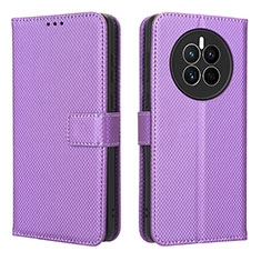 Handytasche Stand Schutzhülle Flip Leder Hülle BY1 für Huawei Mate 50 Violett