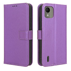 Handytasche Stand Schutzhülle Flip Leder Hülle BY1 für Nokia C110 Violett