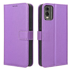 Handytasche Stand Schutzhülle Flip Leder Hülle BY1 für Nokia C210 Violett