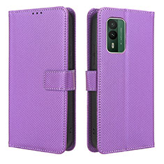 Handytasche Stand Schutzhülle Flip Leder Hülle BY1 für Nokia XR21 Violett