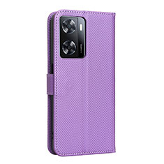 Handytasche Stand Schutzhülle Flip Leder Hülle BY1 für Oppo A77 4G Violett