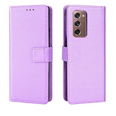 Handytasche Stand Schutzhülle Flip Leder Hülle BY1 für Samsung Galaxy Z Fold2 5G Violett