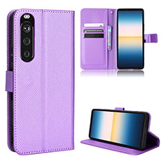Handytasche Stand Schutzhülle Flip Leder Hülle BY1 für Sony Xperia 1 III Violett