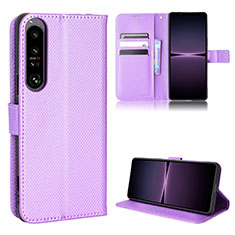 Handytasche Stand Schutzhülle Flip Leder Hülle BY1 für Sony Xperia 1 IV Violett