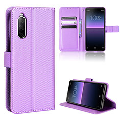 Handytasche Stand Schutzhülle Flip Leder Hülle BY1 für Sony Xperia 10 II Violett
