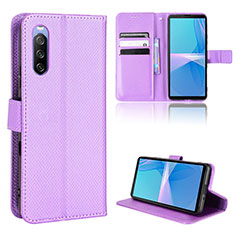 Handytasche Stand Schutzhülle Flip Leder Hülle BY1 für Sony Xperia 10 III Violett