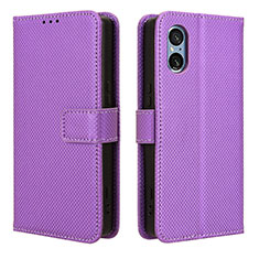 Handytasche Stand Schutzhülle Flip Leder Hülle BY1 für Sony Xperia 5 V Violett