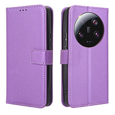 Handytasche Stand Schutzhülle Flip Leder Hülle BY1 für Xiaomi Mi 13 Ultra 5G Violett