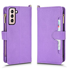 Handytasche Stand Schutzhülle Flip Leder Hülle BY2 für Samsung Galaxy S22 5G Violett
