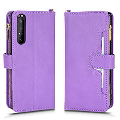 Handytasche Stand Schutzhülle Flip Leder Hülle BY2 für Sony Xperia 1 II Violett