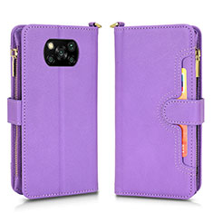 Handytasche Stand Schutzhülle Flip Leder Hülle BY2 für Xiaomi Poco X3 NFC Violett
