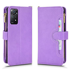 Handytasche Stand Schutzhülle Flip Leder Hülle BY2 für Xiaomi Redmi Note 11 Pro 4G Violett