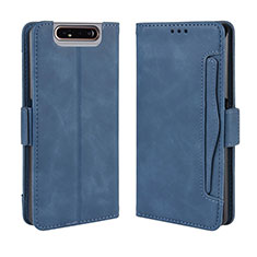 Handytasche Stand Schutzhülle Flip Leder Hülle BY3 für Samsung Galaxy A80 Blau