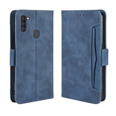 Handytasche Stand Schutzhülle Flip Leder Hülle BY3 für Samsung Galaxy M11 Blau