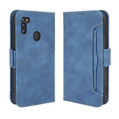 Handytasche Stand Schutzhülle Flip Leder Hülle BY3 für Samsung Galaxy M21 (2021) Blau