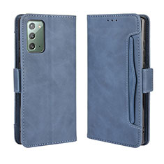 Handytasche Stand Schutzhülle Flip Leder Hülle BY3 für Samsung Galaxy Note 20 5G Blau
