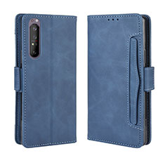 Handytasche Stand Schutzhülle Flip Leder Hülle BY3 für Sony Xperia 5 II Blau