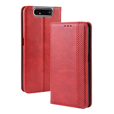 Handytasche Stand Schutzhülle Flip Leder Hülle BY4 für Samsung Galaxy A80 Rot