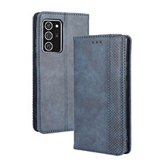 Handytasche Stand Schutzhülle Flip Leder Hülle BY4 für Samsung Galaxy Note 20 5G Blau