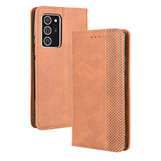Handytasche Stand Schutzhülle Flip Leder Hülle BY4 für Samsung Galaxy Note 20 5G Braun