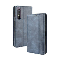 Handytasche Stand Schutzhülle Flip Leder Hülle BY4 für Sony Xperia 1 II Blau