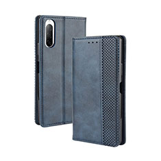 Handytasche Stand Schutzhülle Flip Leder Hülle BY4 für Sony Xperia 10 II Blau