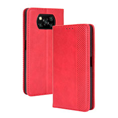 Handytasche Stand Schutzhülle Flip Leder Hülle BY4 für Xiaomi Poco X3 NFC Rot